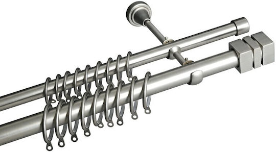 FS Ausziehbare Metallische Vorhangstange 4005 Einzeln 140-250cm Matt Nickel