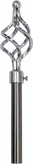 Extendable Metallic Single Curtain Pole Φ16mm 70-120cm Silver