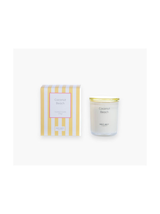 Nef-Nef Homeware Aromatic Candle Coconut Beach in Jar with Coconut Scent 270g