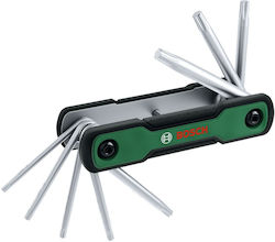 Bosch 8-in-1 Faltbarer Torx-Schlüssel Satz Bosch 1600a039l8 Grün-Schwarz Mehrfarbig