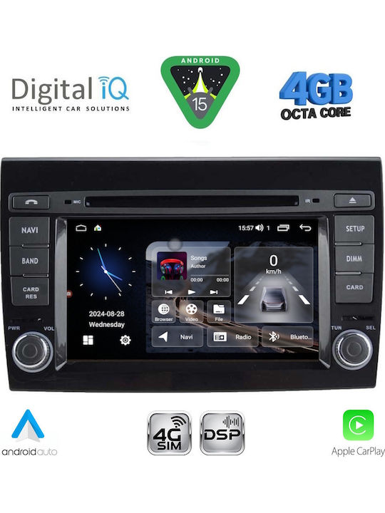 Digital IQ Car Audio System for Fiat Bravo 2007-2019 Bluetooth USB WiFi GPS Apple CarPlay Android Auto with 7" Touch Screen