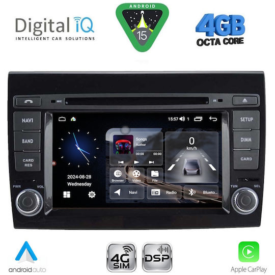 Digital IQ Car Audio System for Fiat Bravo 2007-2019 Bluetooth USB WiFi GPS Apple CarPlay Android Auto with 7" Touch Screen
