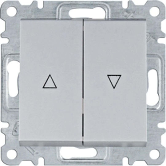 Hager Lumina Recessed Wall Switch Without Frame Silver