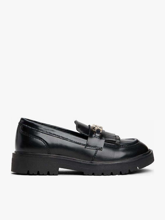 Mocasini Dama Loafers în Culoare Neagră