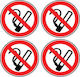 Sticker 12 X 12 Cm Preventa "no Smoking"