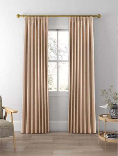Curtain with Pencil Pleat Camel 280x285cm