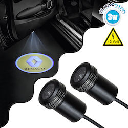 Renault Ghost Car Brand Logo Projector Προτζέκτορας Προβολής Μάρκας Αυτοκινήτου Led Cree Xhp35 3w