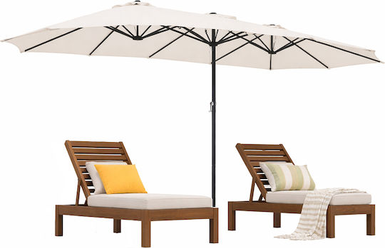 Umbrelă De Pardoseală Pătrată Metalică Roz 4.6x4.6m