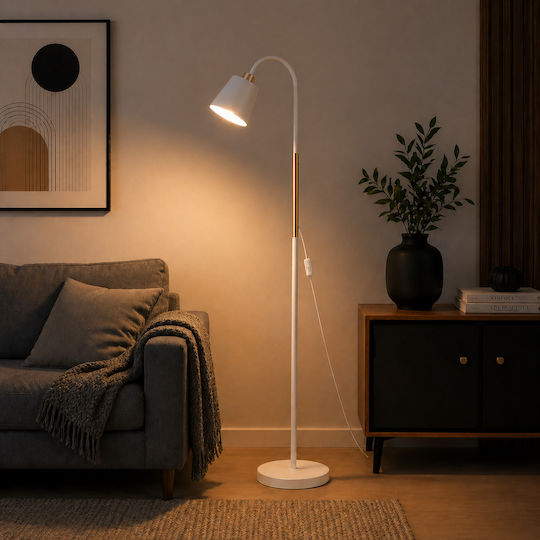 ForHome Стояща Лампа В150xД28см Бял