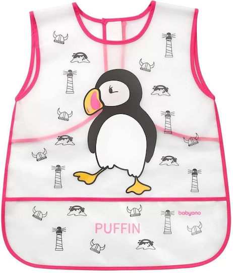 Babyono Babyono Penguin Babic Textil cu Autocolant Fuchsia