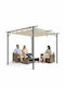 Bakaji Garten Gazebo mit LEDs Beiges 3x3m