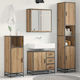 vidaXL Unitate De Mobilier Pentru Baie Fără Lavoar Cu Oglindă M65xB33xH60cm Stejar Artisan