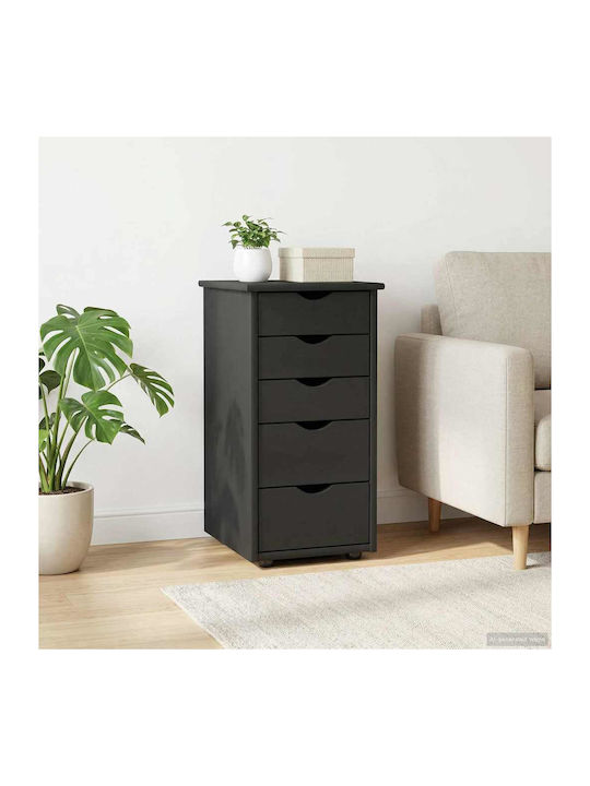Ντουλάπι Γραφείου από Μασίφ Ξύλο Γκρι 34x39x61.5cm