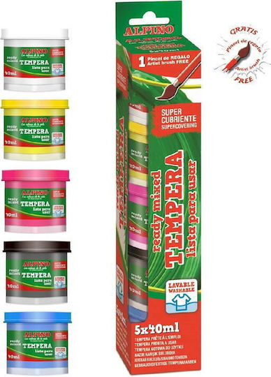 Alpino Washable Tempera 5 Colors X 40ml/box