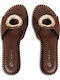 Damen Flache Sandalen Braun