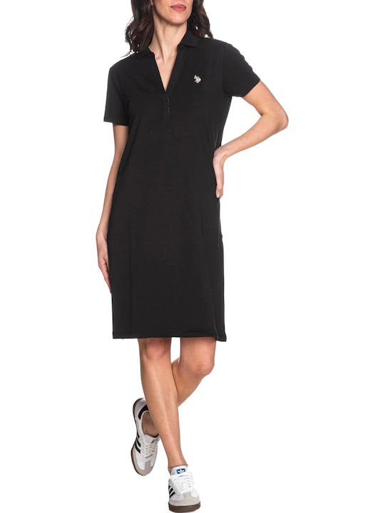 Summer Mini Athletic Dress Short Sleeve Nero