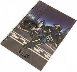 Polo Spiral Ruled Notebook A4 60 Paper Sheets 2...