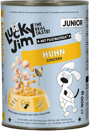 Lucky Jim Wet Dog Food for Puppies with Chicken Salmon and Pumpkin 6x400g