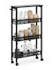 Relaxdays Raft de Baie de Podea Metalic cu 4 Rafturi 77x13x45.5cm Negru