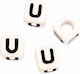 Acrylic Beads Cube Letters U 6mm 25pcs 19-12