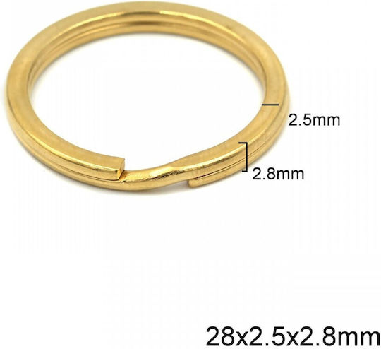 Stahlreifen Schlüsselanhänger Gold 28x2.5mm 4Stück