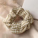 Classic Scrunchie Cotton Vichy Vintage Light Brown Hair