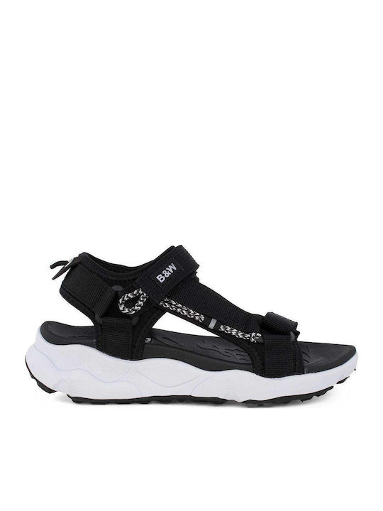 B&W Sandale Copii Negre