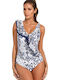 One Piece Swimsuit with Light Padding White