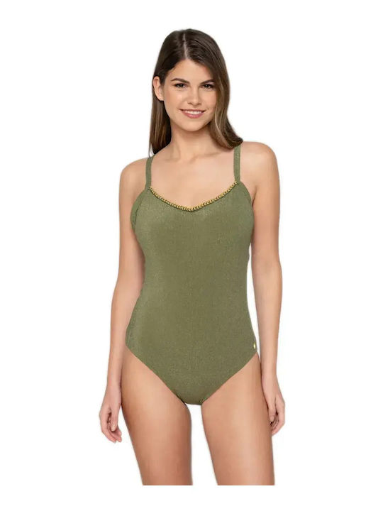 Costum De Baie Întreg Cu Căptușeală Ușoară Kaki