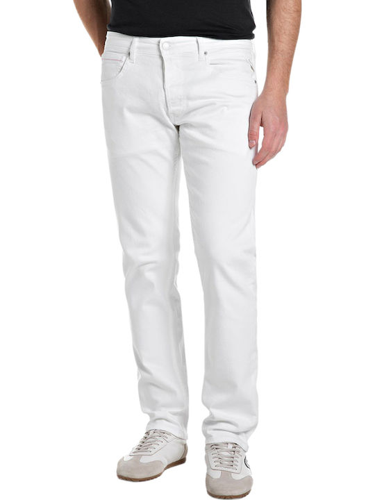 Herren Jeanshose Elastisch Weiß