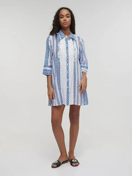 Long Sleeve Women's Shirt Blue/White