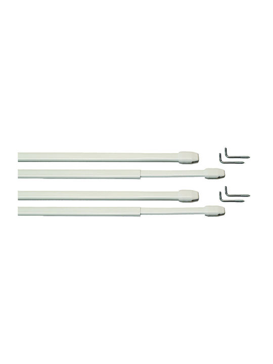 Central Home Ausziehbare Metallische Vorhangstange Einzeln Φ9mm 40-75cm Weiße