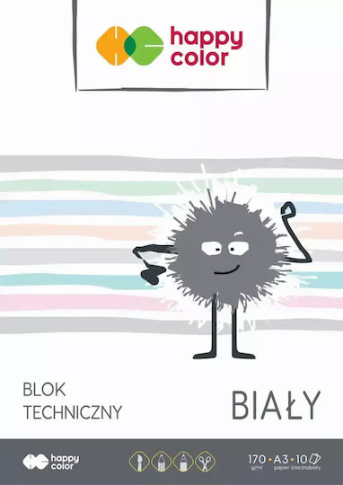 White A3 Technical Drawing Pad 170g Happy Color Pack 10 Sheets