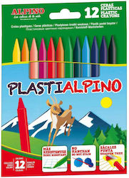 Alpino Kunststoff Wachsmalstifte Kartonbox 12 Mehrfarbige Farben Box