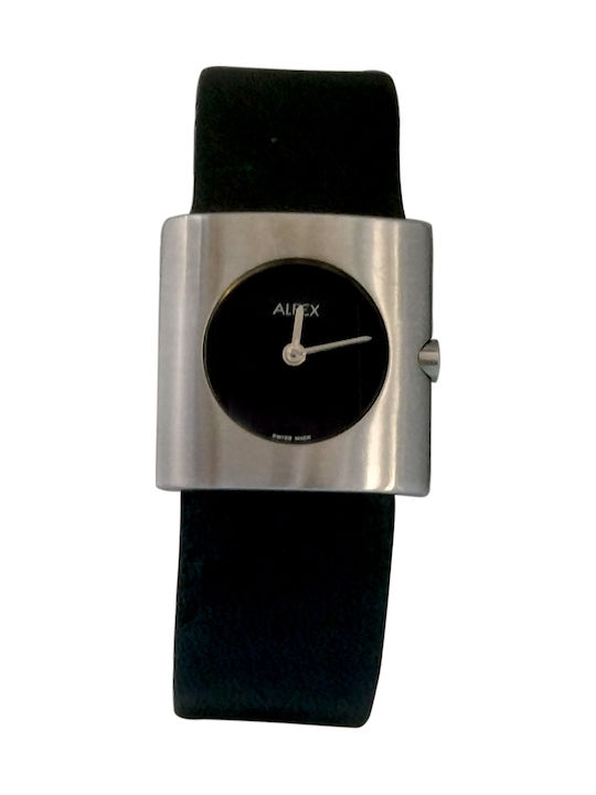 Alfex Womens Watch 26mm Battery With Black Leather Strap