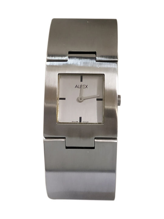 Alfex Γυναικείο Ρολόι 23mm Μπαταρίας με Ασημί Μεταλλικό Μπρασελέ