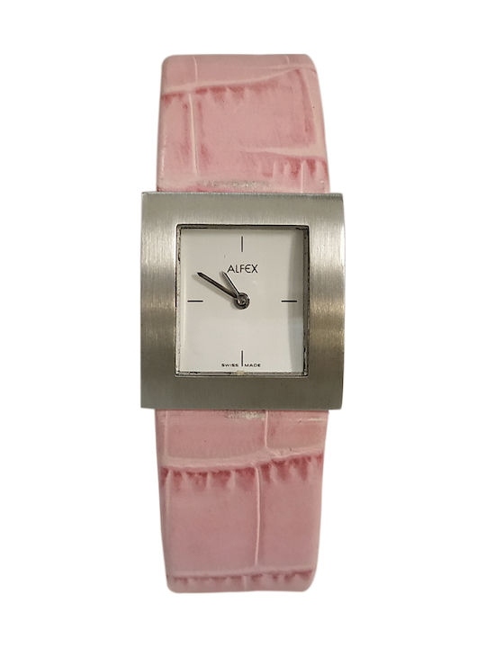 Alfex Damenuhr Batterie mit Rosa Lederarmband Alfex Damenuhr Batterie mit Rosa Lederarmband