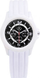 Roadsign Men's Battery Watch with White Rubber Strap