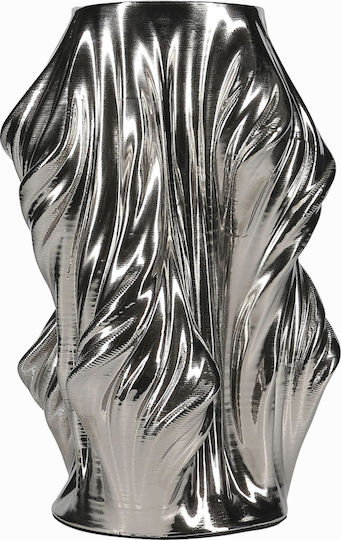 Βάζο Κεραμικό Ασημί 20xΥ28.5cm
