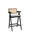 Barhocker mit Rückenlehne Hölzernes Winslow Schwarz 2 Stück 51,5x53,6x22cm