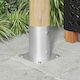 vidaXL Post Support for Garden Fence Made of Metal 15x15x15cm 4 Pieces Silver