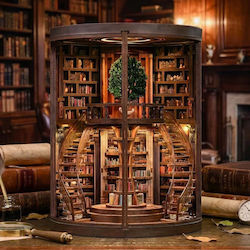 Miniature Book Nook House Circle Old Books
