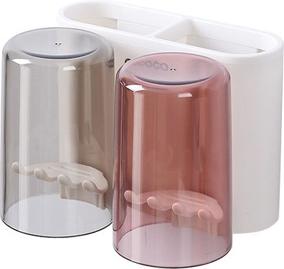 Ecoco Ecoco Wandmontiertes Badezimmerzubehör-Set Kunststoff Weiß Ecoco Ecoco Wandmontiertes Badezimmerzubehör-Set Kunststoff Weiß