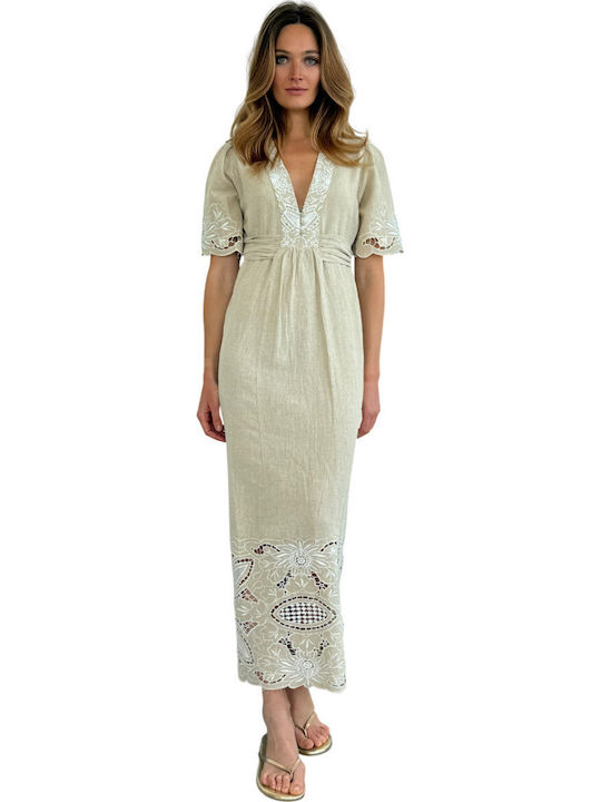 Summer Midi Shirt Dress Ecru