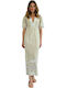 Summer Midi Shirt Dress Ecru