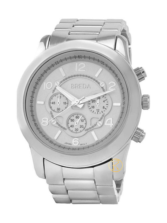 Breda Womens Watch 45mm Battery With Silver Metal Bracelet