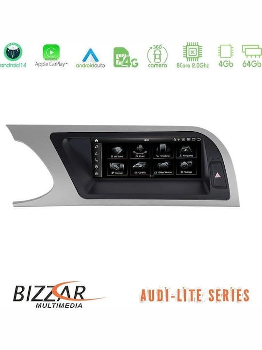 Bizzar Ηχοσύστημα Αυτοκινήτου για Audi A4 2008-2012 (Bluetooth/USB/WiFi/GPS/Apple-Carplay/Android-Auto) με Οθόνη Αφής 8.8"