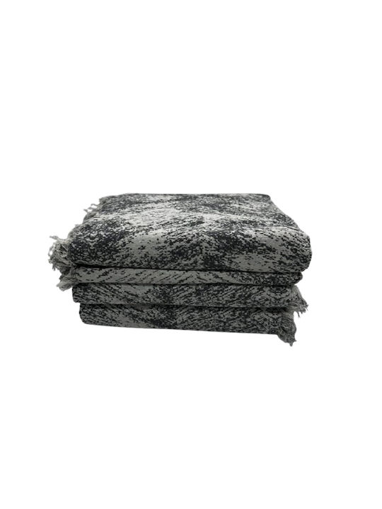 SpitiBazaar Σετ Ριχτάρια 3τμχ Chenille Γκρι Σκούρο