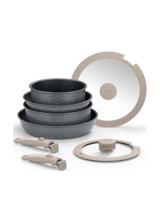 Monix Pietra Kochgeschirr-Set aus Aluminium mit Antihaftbeschichtung 4-tlg