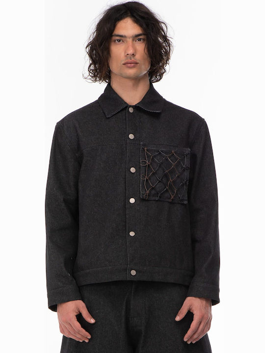 Denim Jacke Washed Schwarz